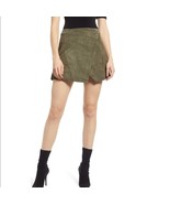 BLANK NYC Snap Front Suede Wrap Skirt, Sage Green, 28 Waist, Small/Mediu... - $68.69 CAD