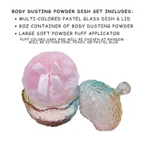 Body Dusting Powder in Glass Powder Dish+Lid -Honeysuckle Jasmine Scented - 8 oz - £19.87 GBP