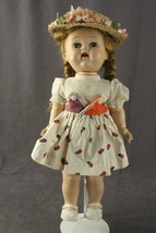 Vintage Toy Original EEGEE 50s Hard Plastic 16&quot; Susan Stroller Doll Blonde Braid - £80.82 GBP