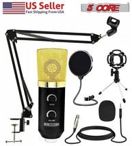 5 Core Condenser Microphone Kit w/ Arm Stand Game Chat Audio Recording  - £19.12 GBP
