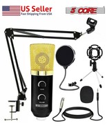 5 Core Condenser Microphone Kit w/ Arm Stand Game Chat Audio Recording  - £18.82 GBP