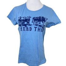 Lost Creek Outfitters Herd That Cow Cattle Graphic Worded T Shirt Sz M - $16.83