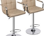 Square-Back, Swivel, Double-Stitched Barstools With Backs In The, Set Of 2. - $207.94