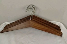 Set of 4 Vintage Wooden Oak Coat Hanger 17.5&quot; - $22.76