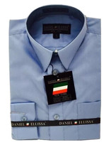 Boys Daniel Ellissa Long Sleeve Shirt Light Blue Convertible Cuff Sizes ... - £12.71 GBP