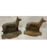 Cast Brass Iron German Shepherd Book Ends Felt Bottoms Vintage Dog Book ... - $39.92 CAD