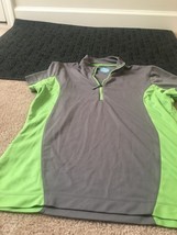 PGA TOUR Golf Women&#39;s Juniors Athletic Gray &amp; Green Polo Shirt Size Large - $31.04