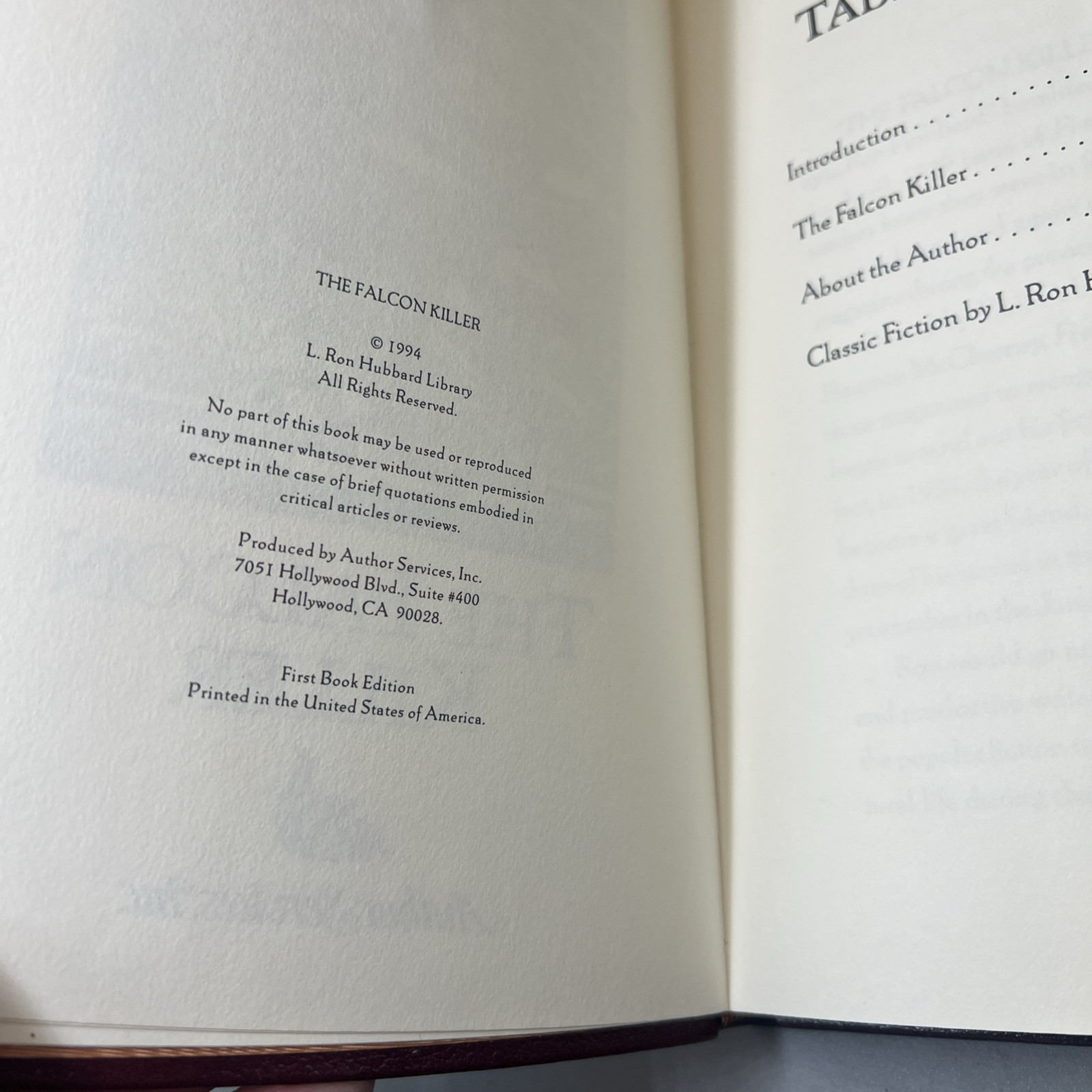 THE FALCON KILLER L Ron Hubbard LEATHERBOUND CLASSIC FICTION SERIES BOOK Item image 14