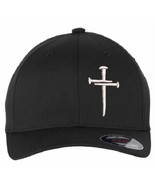 Christian 3 Nail Cross Fitted Hats for Men Women Jesus 3 Nail Cross Flex... - $493.32 MXN
