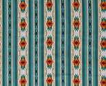 Cotton Southwestern Stripes Tucson Turquoise Fabric Print by the Yard D4... - $11.95