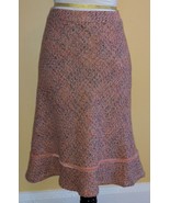 GAP Coral Pink/Beige Tweed Lined Wool Blend Trumpet Skirt (2) - £7.67 GBP