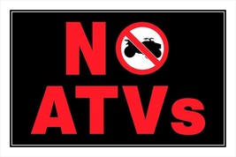 NO ATVs Pictogram SIGN Plastic 8x10 No ATV All Terraine Vehicle HILLMAN ... - $375.69 MXN