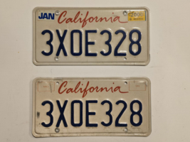 CALIFORNIA-2000-License Plates-Vintage-2 Pair-Decor-Man Cave-Garage-Shop - $40.01 CAD
