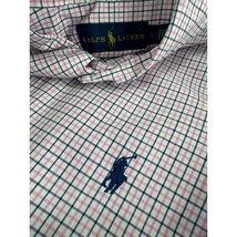 Polo Ralph Lauren Men Shirt Pink Blue Plaid Button Up Long Sleeve Sz 16 Large L - £19.88 GBP