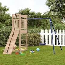  Outdoor Playset Natural wood, Blue Solid pine wood Large Durable - $862.08 CAD