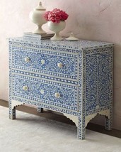 NEW Horchow Anthropologie French Moroccan Bone Inlay Console Chest Coastal $2800 - £1,320.86 GBP