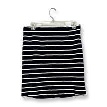 Banana Republic Womens Straight Skirt Mini Black White Stripe Stretch Zip 4 - $13.09