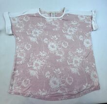 Lucky Brand  Shirt Womens Small Pink Short Sleeve Flower Pattern Soft - $13.02