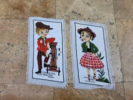Cute vintage needlepoint finished tapestries, handmade gobelin needlepoint  - $35.00