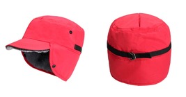 Red Winter Hat with Ear Flaps Thermal Warm Snow Ski Cap Flat Cap - £28.76 GBP