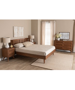 Sedona Ash Walnut 4Pc King Size Bedroom Set w/Synthetic Rattan - $27,114.29 MXN