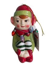 Mr Christmas Elf Follow the Magic Sitting Knee Hugger Light Up Ornament ... - $13.55