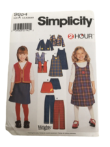 Simplicity Sewing Pattern 9854 Girls Pants Skirt Jumper Jacket Vest Sz 2-6x UC - £3.17 GBP