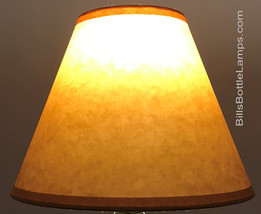 Rustic Cottage Table Light LAMP SHADE Oil Kraft Clip-On Bulb Style 9&quot; inch Cone - £24.56 GBP