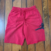 AIR JORDAN Basketball Shorts Sweats Jumpman Red Joggers Fleece Pocket Me... - $19.75