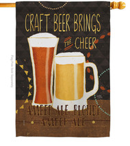 Craft Beer Brings Cheer House Flag 28 X40 Double-Sided Banner - £28.95 GBP