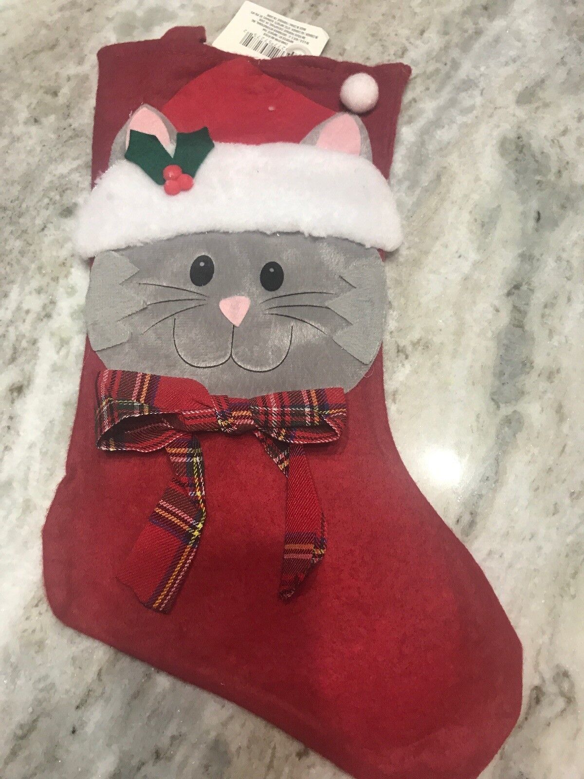 RED AND WHITE WITH BLACK BELT CHRISTMAS STOCKING * 16.2 X 9.45 INCH * NEW * - $15.97