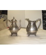 Vintage  Silver Plated Coffee Pot By Pilgrim and Unmarked  Pitcher - $44.55