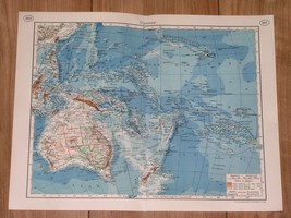 1938 Vintage Map Of Australia New Zealand Oc EAN Ia Pacific Hawaii Samoa Tahiti - £20.36 GBP