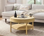 Circular Coffee Table, Modern Living Room Table With 3-Layer 31.5 Inch S... - $403.99