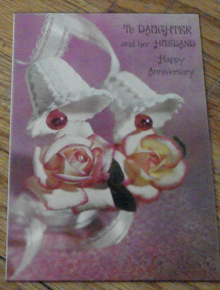 NEVER USED Vintage Happy Anniversary Daughter Greeting Card, GREAT COND - $2.96