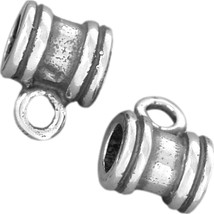 2 St. Silver Med Bali Tube Slider Jewelry Bail 3mm Hole - £6.91 GBP