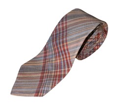 Yves Saint Laurent Necktie Mens Plaid Stripe Pastel 100% Silk Vintage YS... - $32.74 CAD