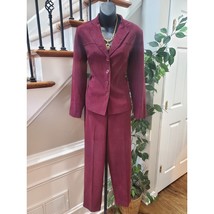 First Option Womens Maroon Single Breasted Four Button 2 Piece Pants &amp; Coat MP - $37.62