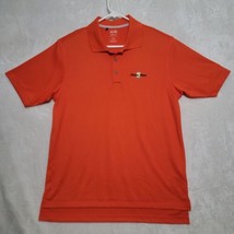 Adidas Polo Shirt Mens M Medium Orange Golf Climalite Stretch Casual Adult - £13.27 GBP