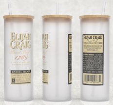 Frosted Glass Elijah Craig Barrel Proof Bourbon Whiskey Cup Tumbler Cup 25oz - £15.94 GBP