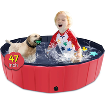  Foladable Portable Dog Swimming Pool Pet Bathtub Large Size Slip Resist... - £39.74 GBP