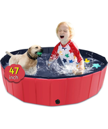  Foladable Portable Dog Swimming Pool Pet Bathtub Large Size Slip Resist... - £39.75 GBP