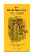 The Simplex Demagnetizer Brochure Ketcham &amp; McDougall 1930's - $11.88