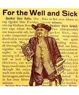 Quaker Oats For Well And Sick 1897 Advertisement Victorian Cereal Yellow... - $413.84 MXN