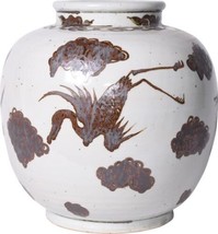 Jar Vase Bird Open Top Rust Brown Colors May Vary Variable Ceramic Handmade - £321.62 GBP