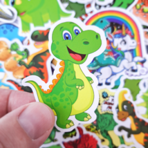 50 PCS Children Dinosaur Sticker Pack, Cute Cartoon Dragon Kids Decals - £10.59 GBP