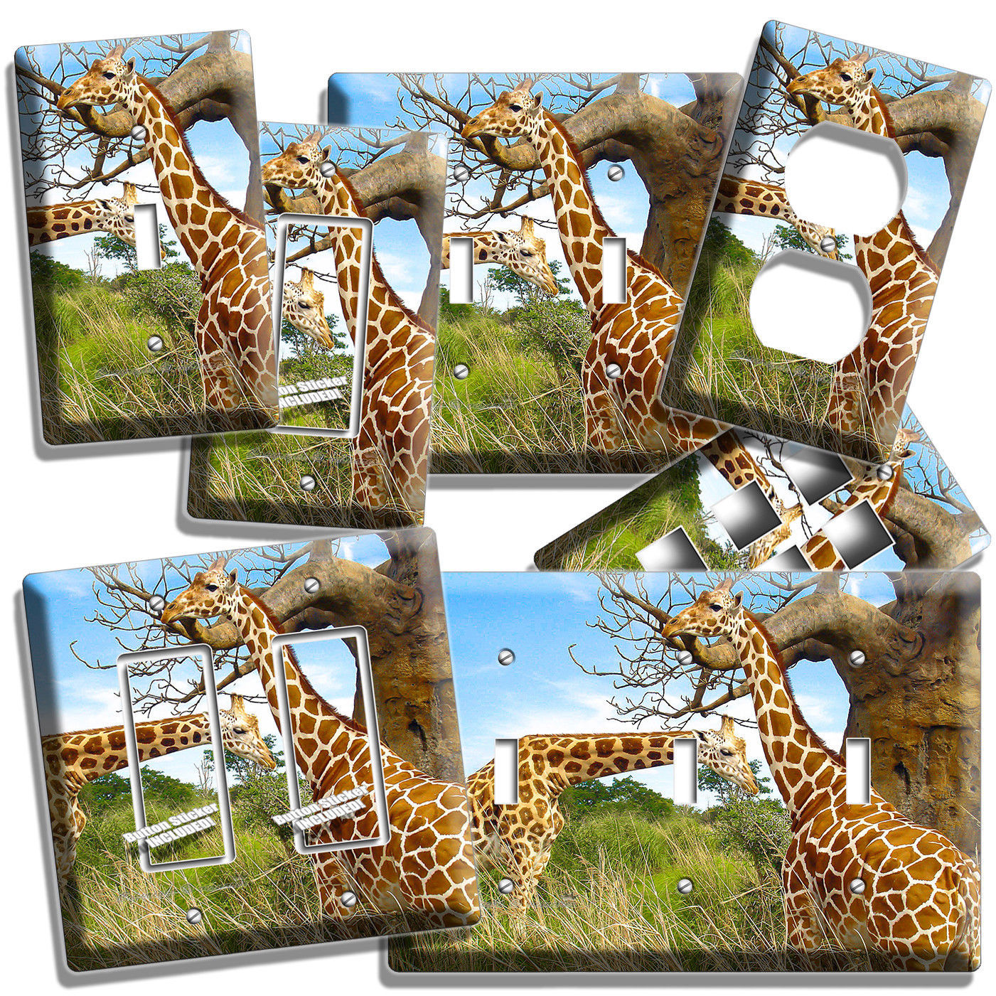 AFRICAN GIRAFFE LOVE ANIMALS LIGHT SWITCH OUTLET WALL PLATE COVER ROOM ART DECOR