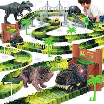 Dinosaur Toys,Create A Dinosaur World Road Race,Flexible Track Playset And 2 Pcs - £27.16 GBP