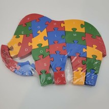 Educational Toddler Elephant Puzzle with 26 Numbers and Letters  on Reverse - £19.93 GBP