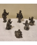 Vintage Michael Ricker 6 Piece Nativity Scene Christmas Jesus Pewter Mar... - $76.08